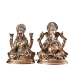 Pure Brass Ganesha Lakshmi Idol Set - 6" Height